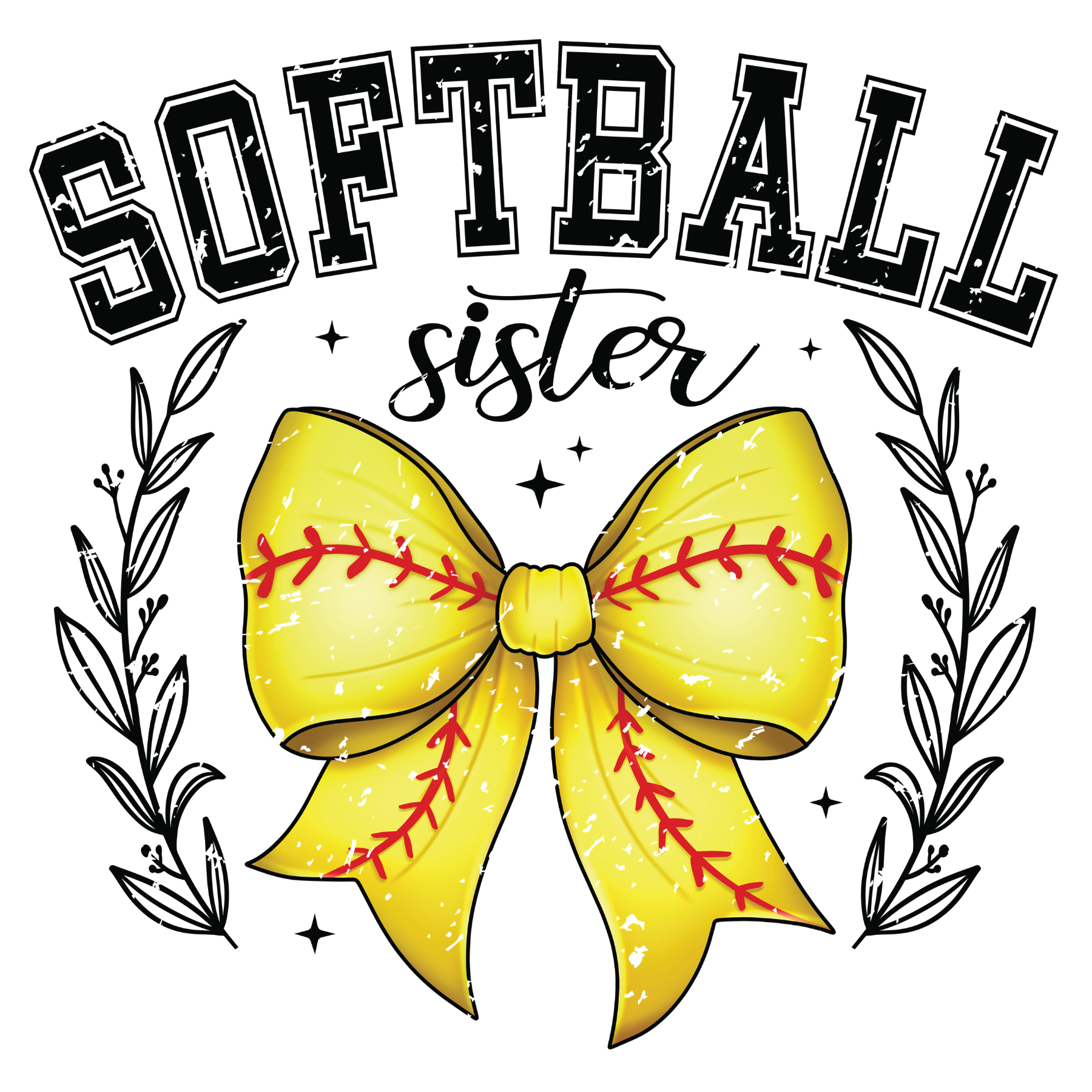 807 Softball Sister Distressed