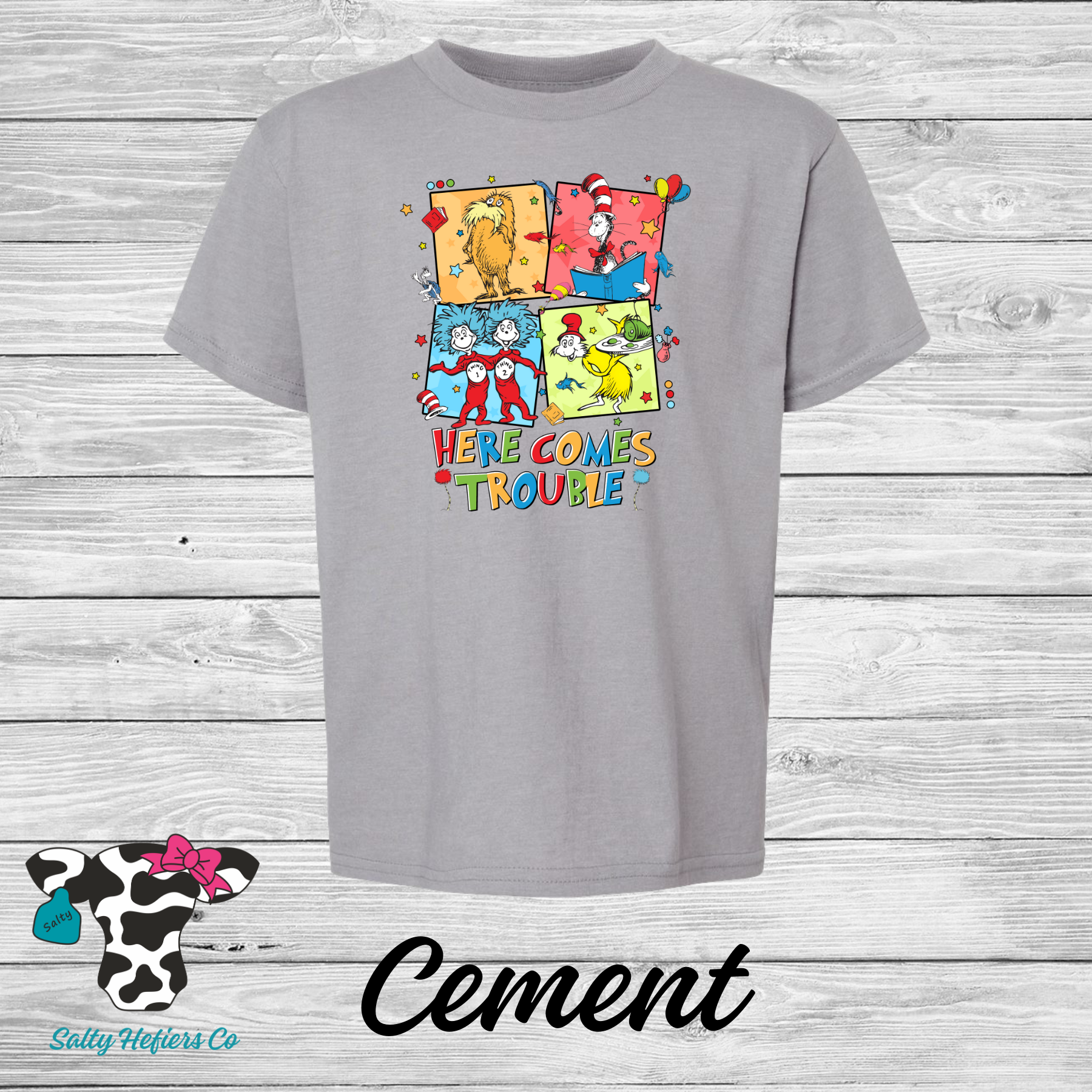 Here Comes Trouble Blocks - Youth T-Shirt