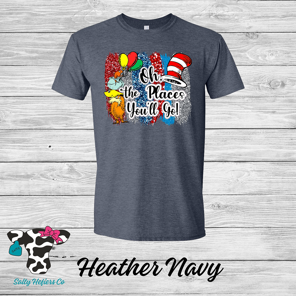 Oh The Places You'll Go Glitter - Adult T-Shirts