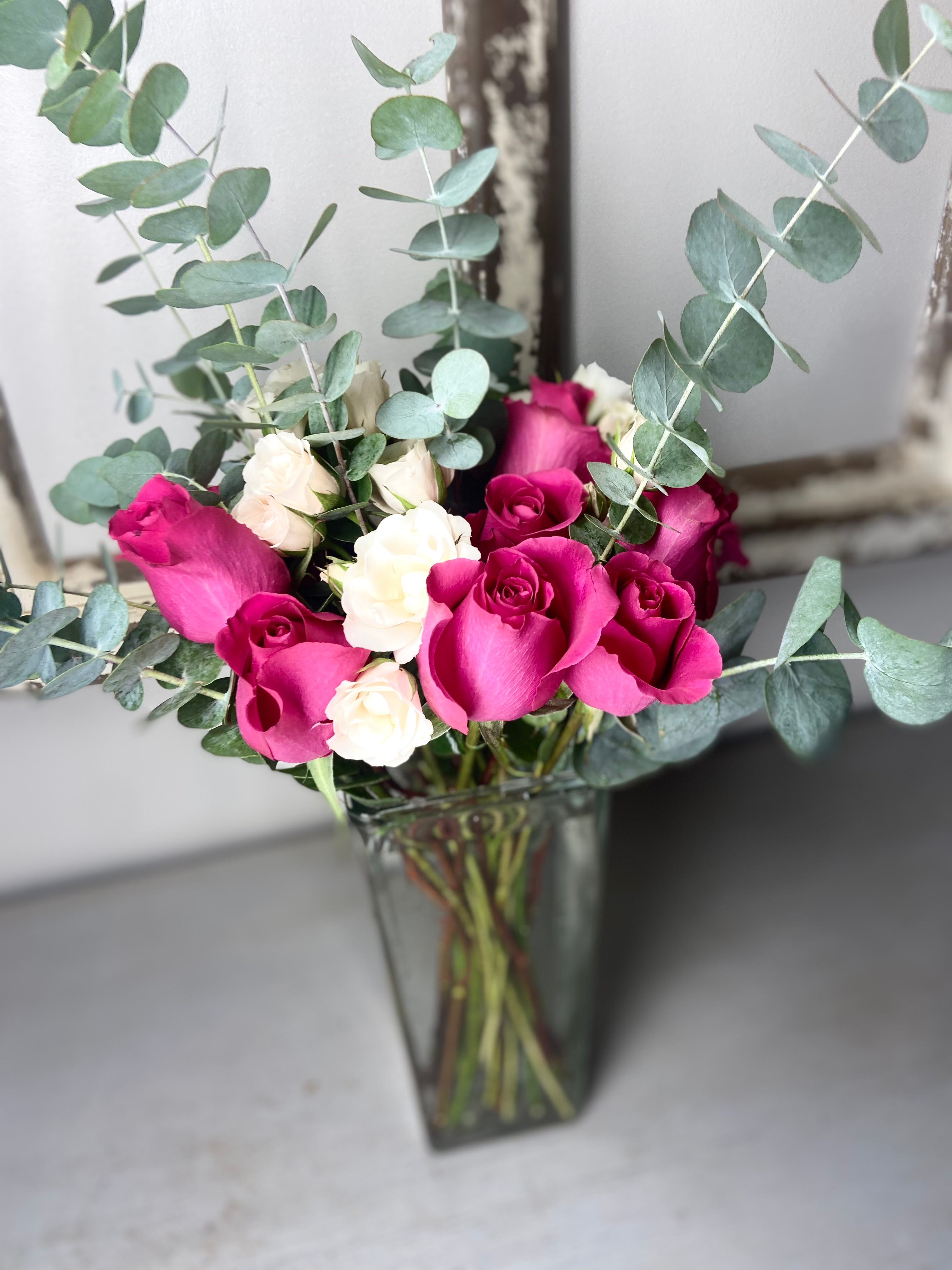 "Miss Gussy & the Girls" Dozen Pink Roses