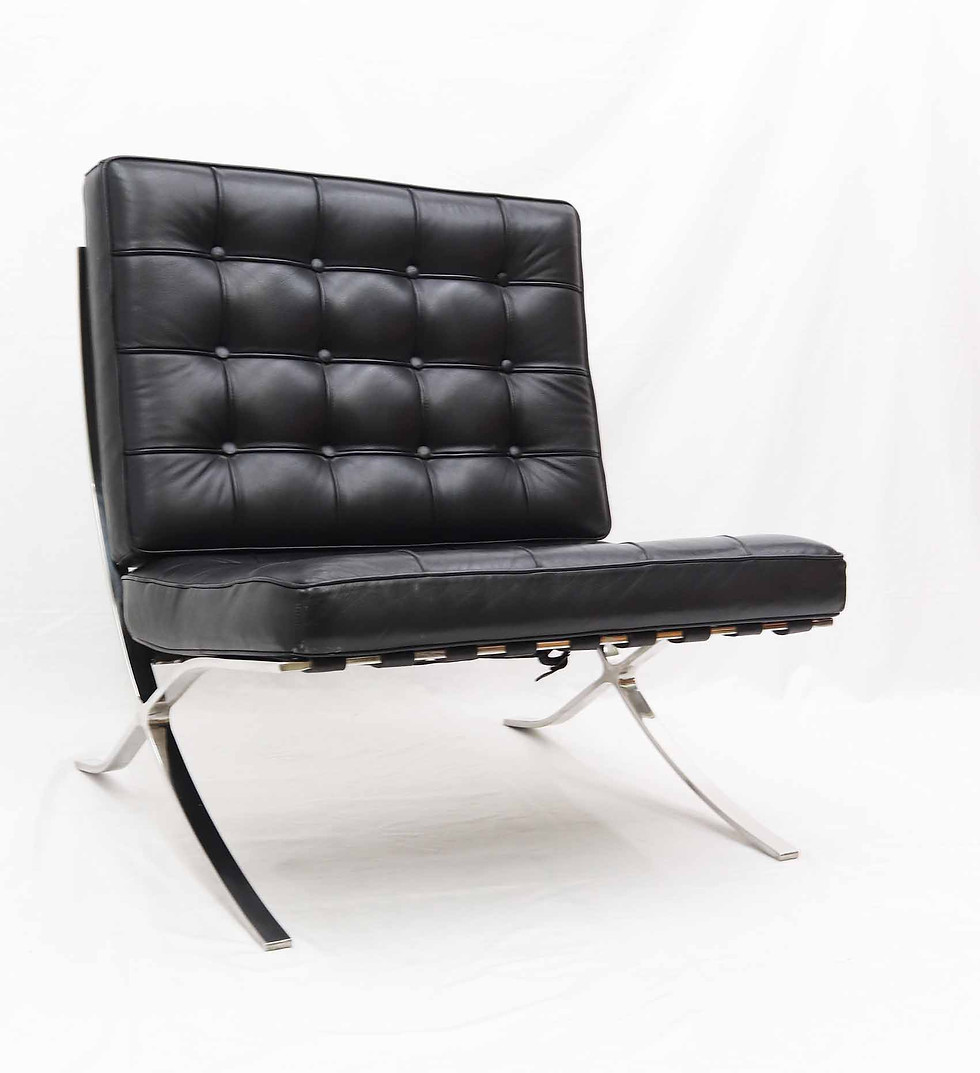 Miniatura: Sillón Barcelona en inox y piel