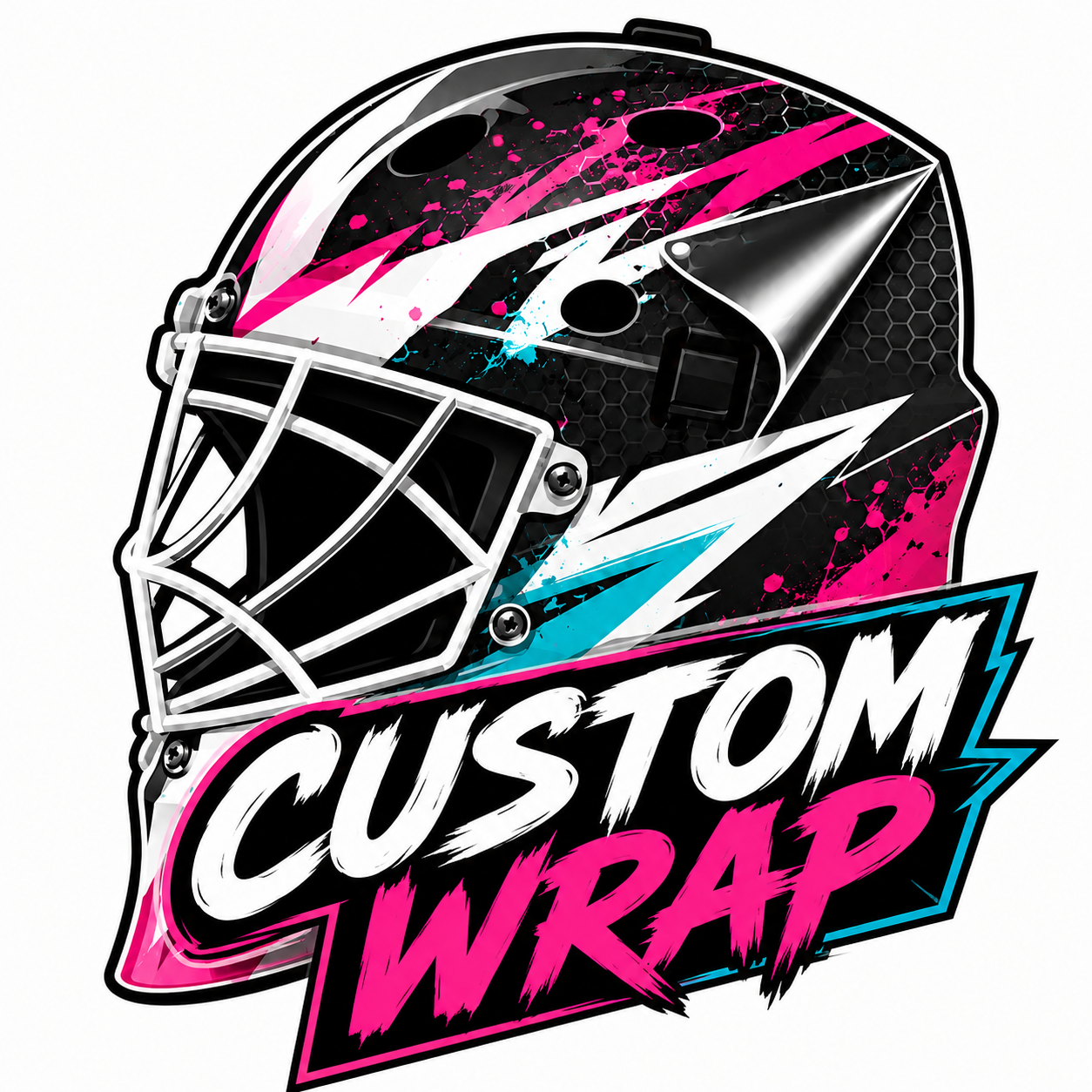 Goalie mask vinyl wraps custom design