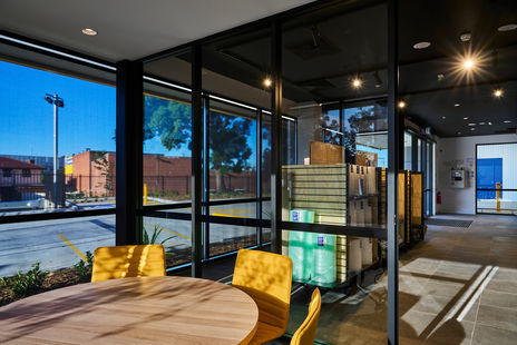 storage space, roll a doors, polished concrete, concrete, yellow doors, blue doors, storage king, display room, meeting room, loading bay, loading dock, goods lift, reception