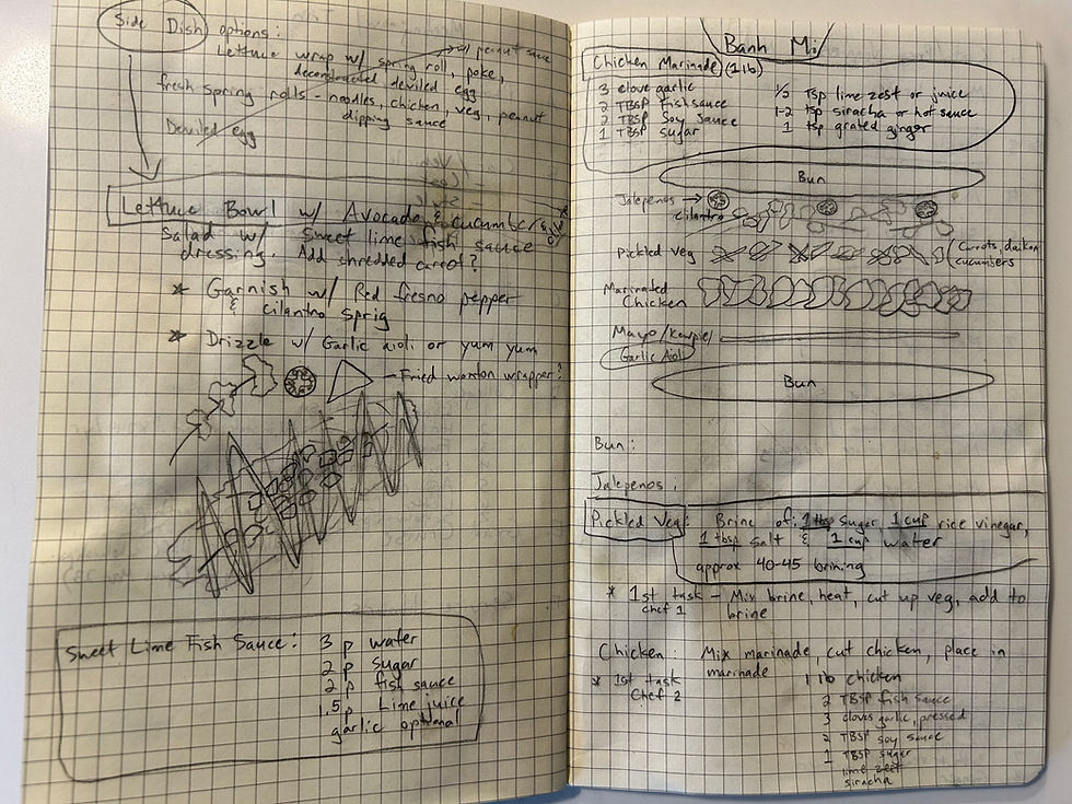 Notebook Nate brought with him to the competition