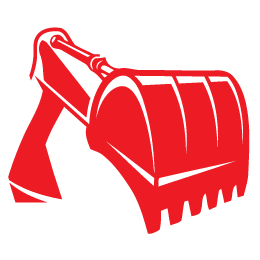 On The Mark Locates Red Excavator Icon