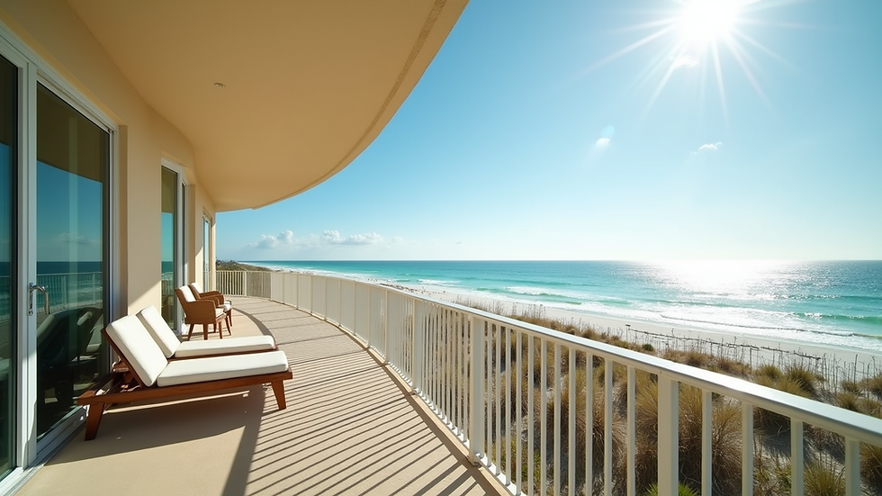 Eye-level view of a beautiful beachfront property in Destin