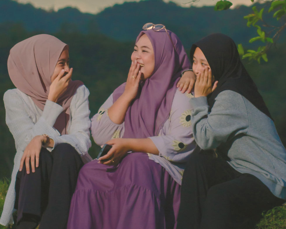 laughing carelessly about something else, gossiping, back biting