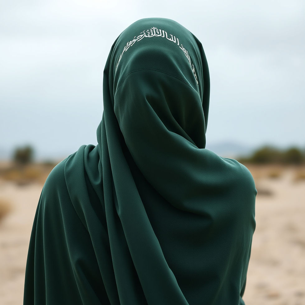 A woman stands in a serene desert, embodying hope and faith as she gazes towards the horizon.