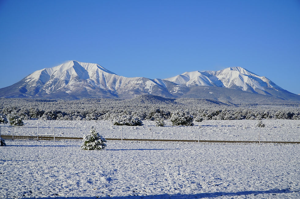 Spanish Peaks covered in Snow