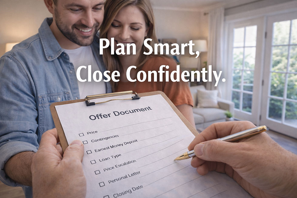 Buyer discussing offer strategy with a real estate professional on the Central Coast