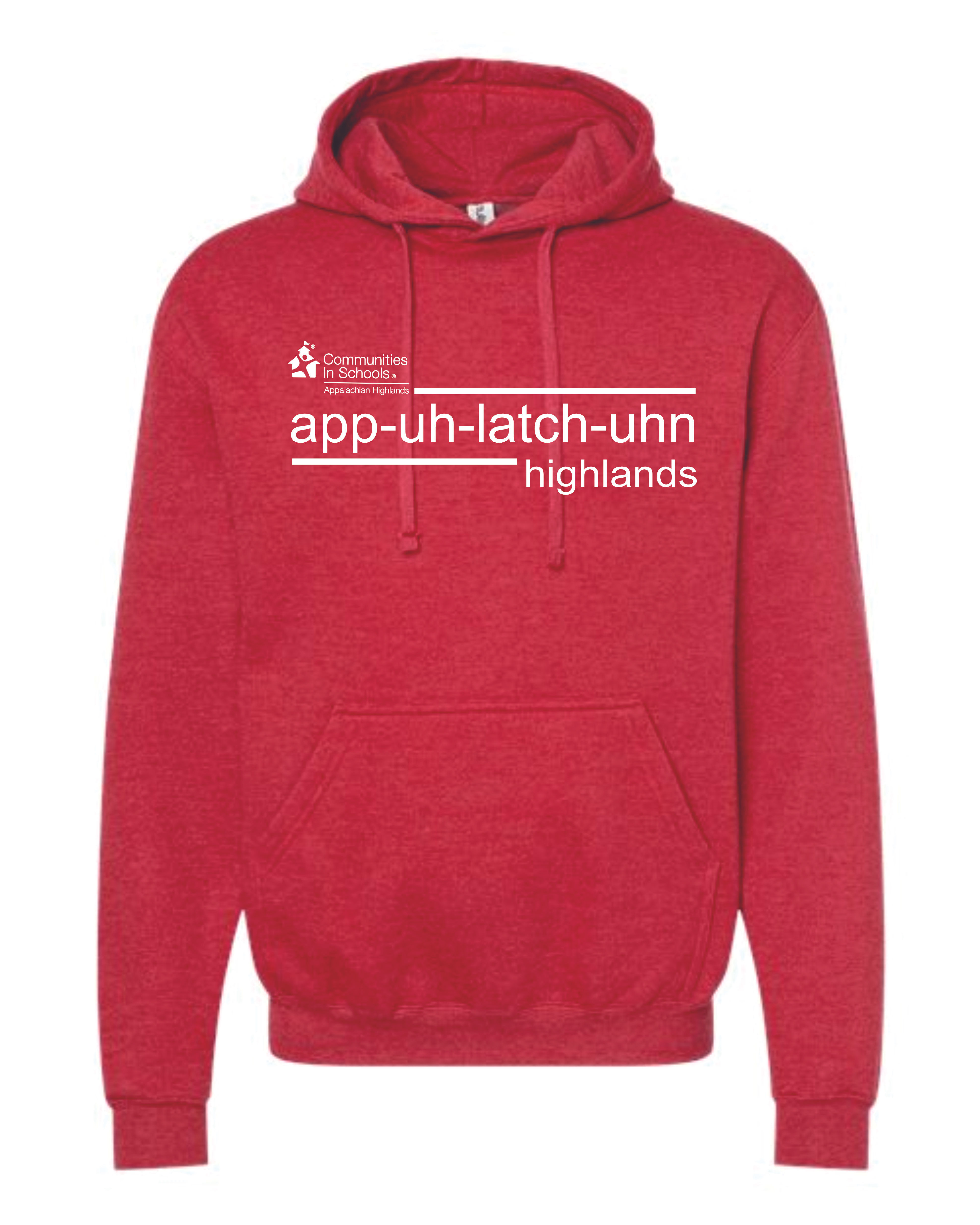 COMMUNITIES IN SCHOOLS APPY HOODED SWEATSHIRT HEATHER RED