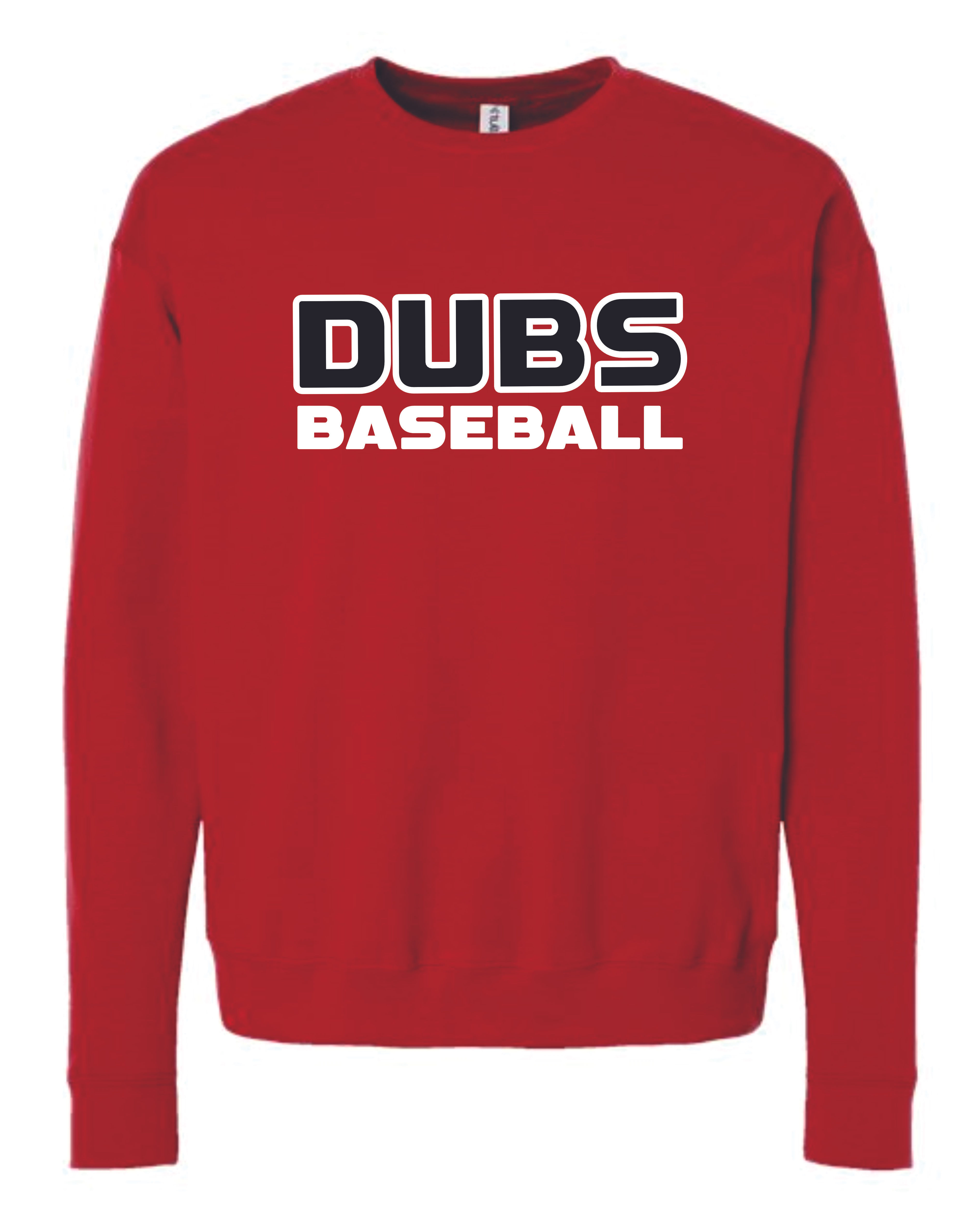 DUBS BASEBALL CREWNECK SWEATSHIRT RED