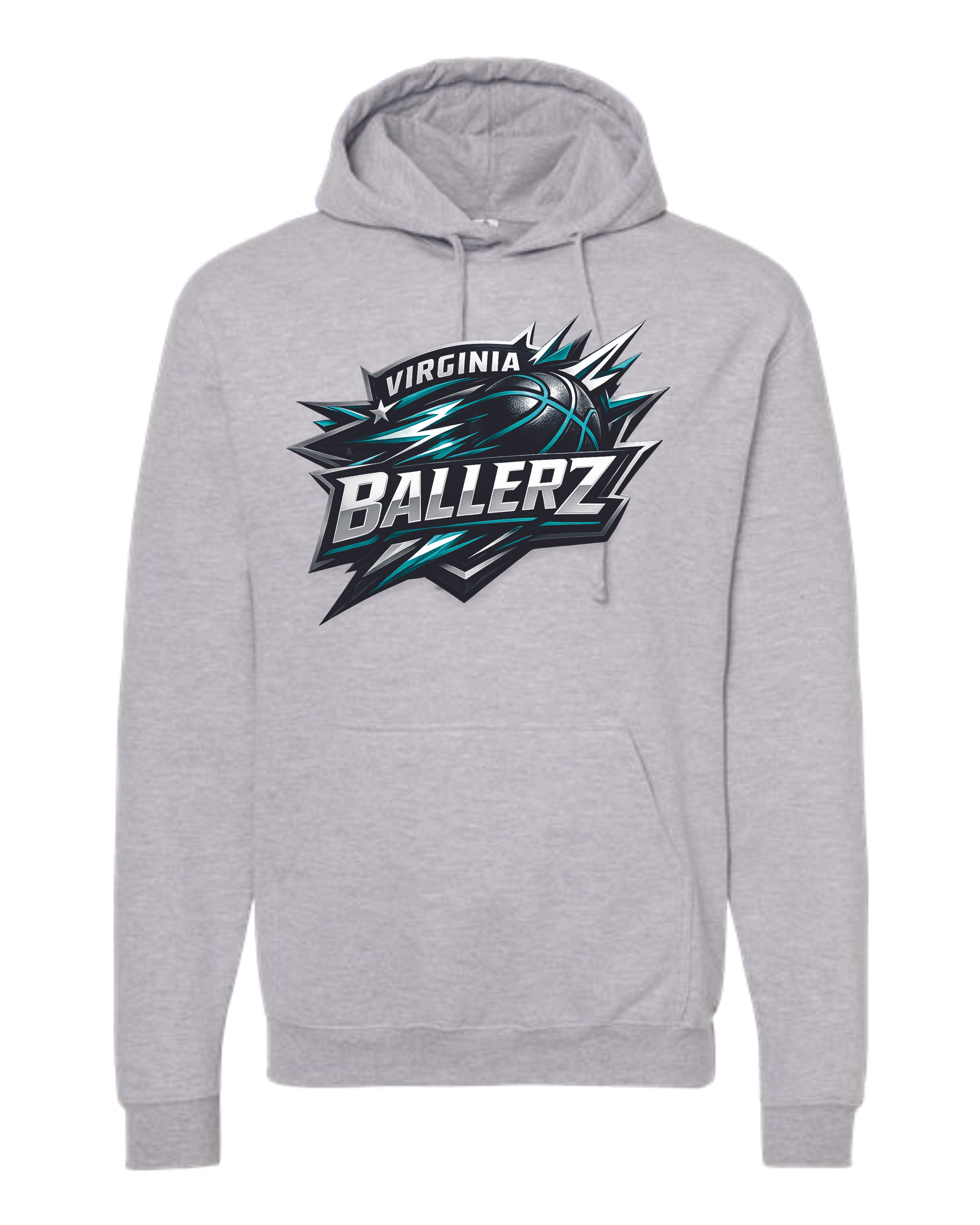 YOUTH VIRGINIA BALLERZ GRAY HOODED SWEATSHIRT