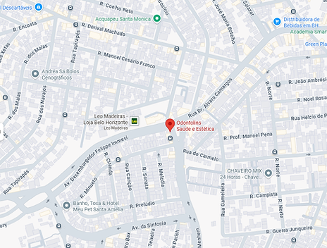 Localização da clÃnica Odontolins no bairro santa amélia em belo horizonte