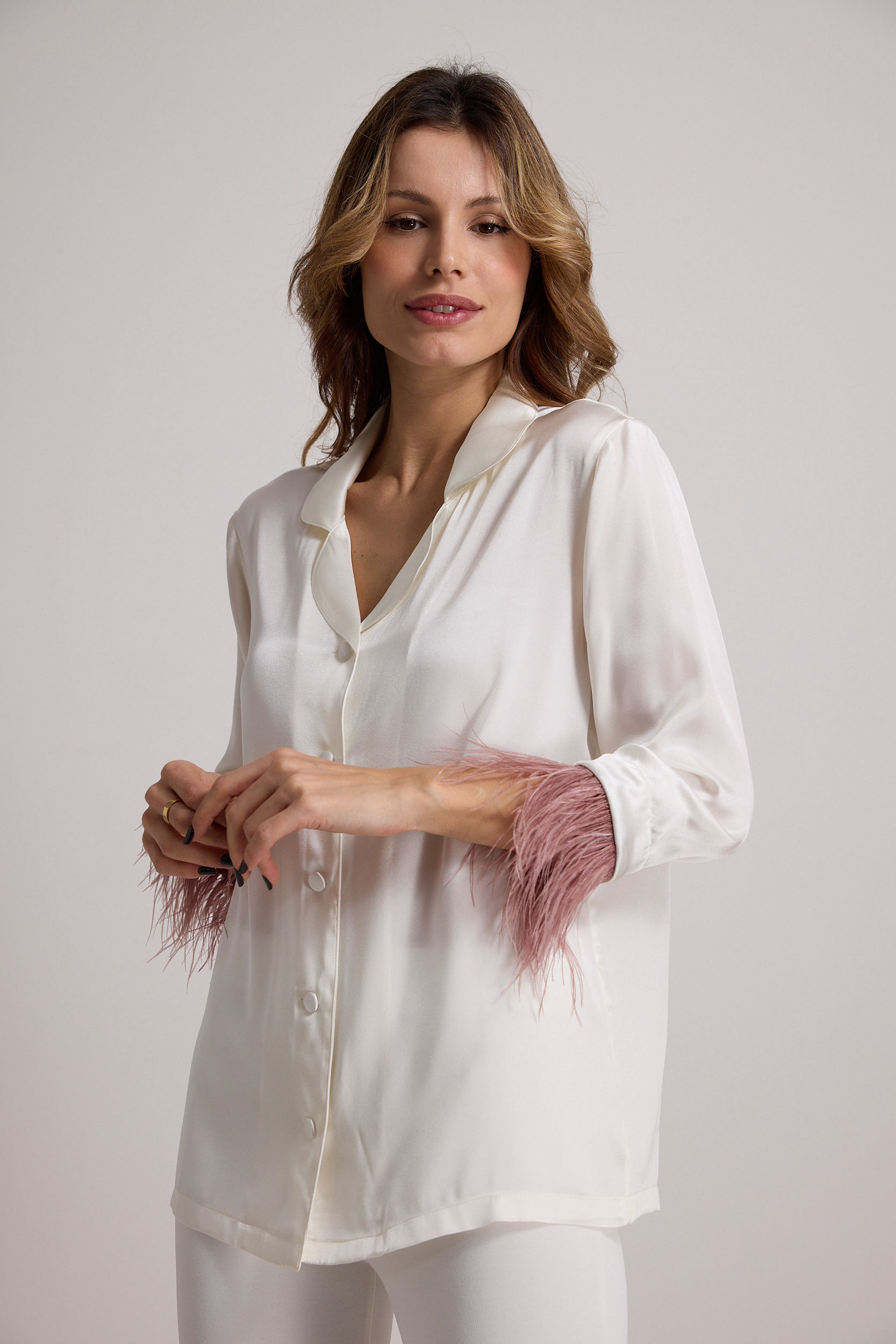 Camicia Vanessa seta piume