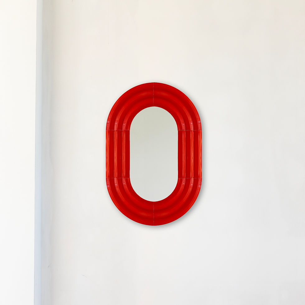 Thumbnail: red ELO Mirror / 90x60 / hand-glazed ceramic