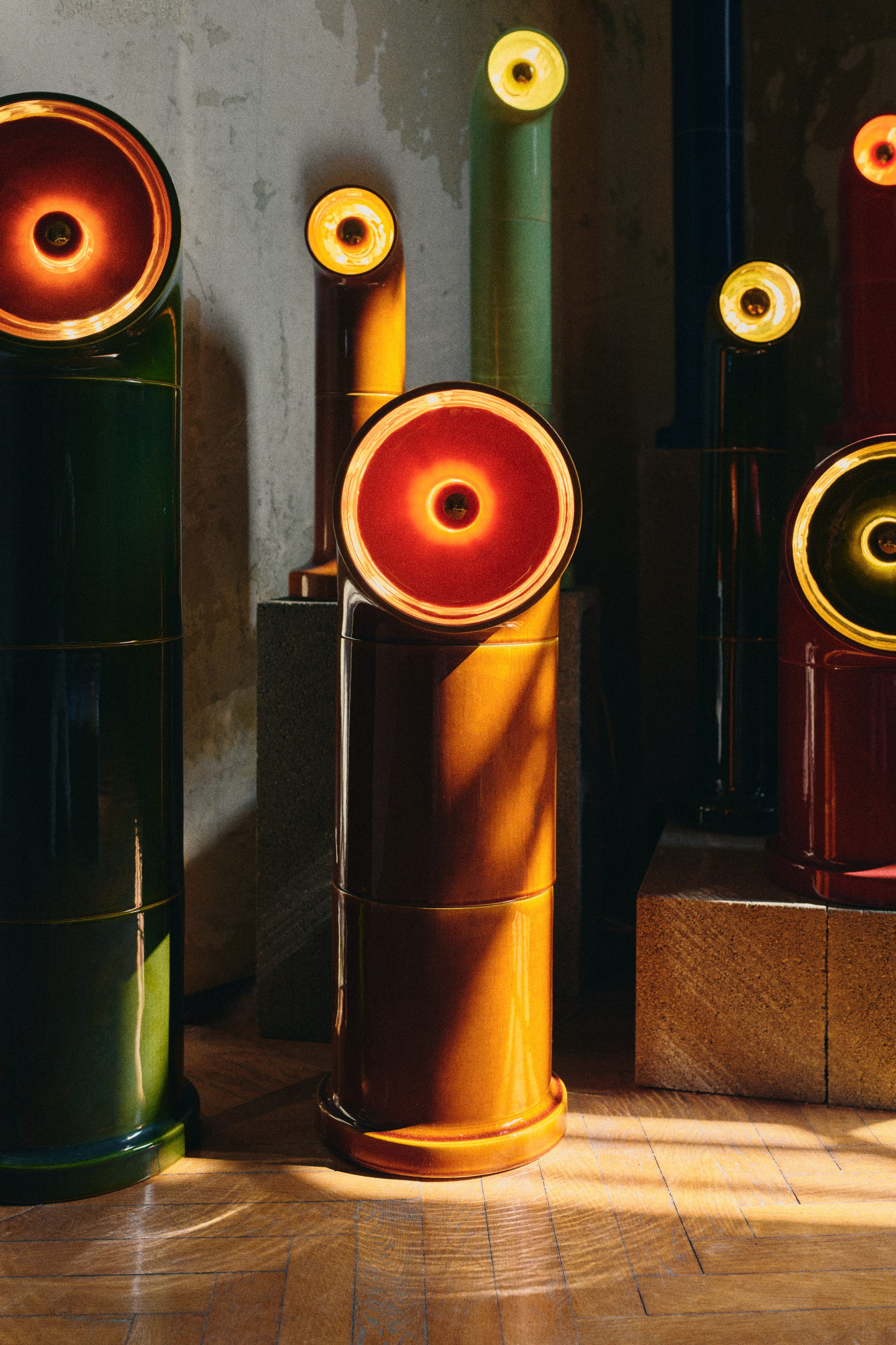 FAT OP / #006 / three pieces / ceramic standing lamp