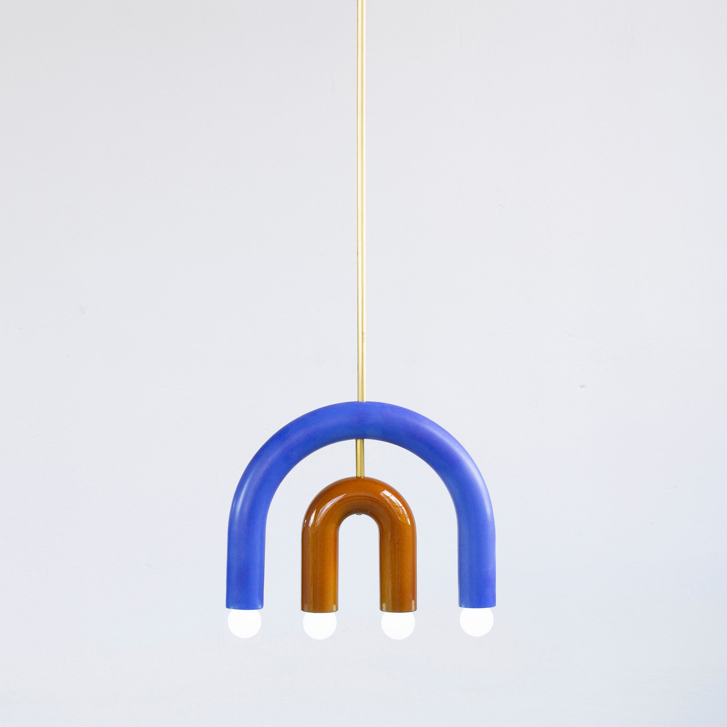 TRN / Model C1 ceramic pendant light / MATT COBALT + OCHRE