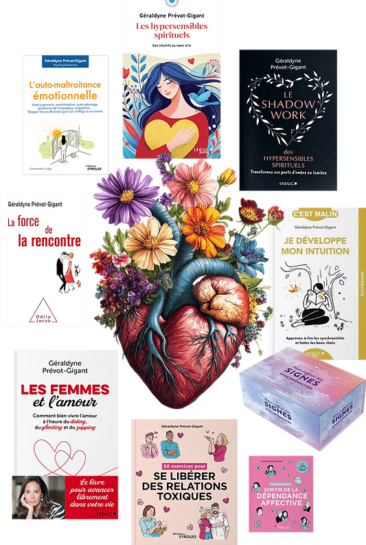 Coeur avec fleurs et les livres de Géraldyne Prévot Gigant