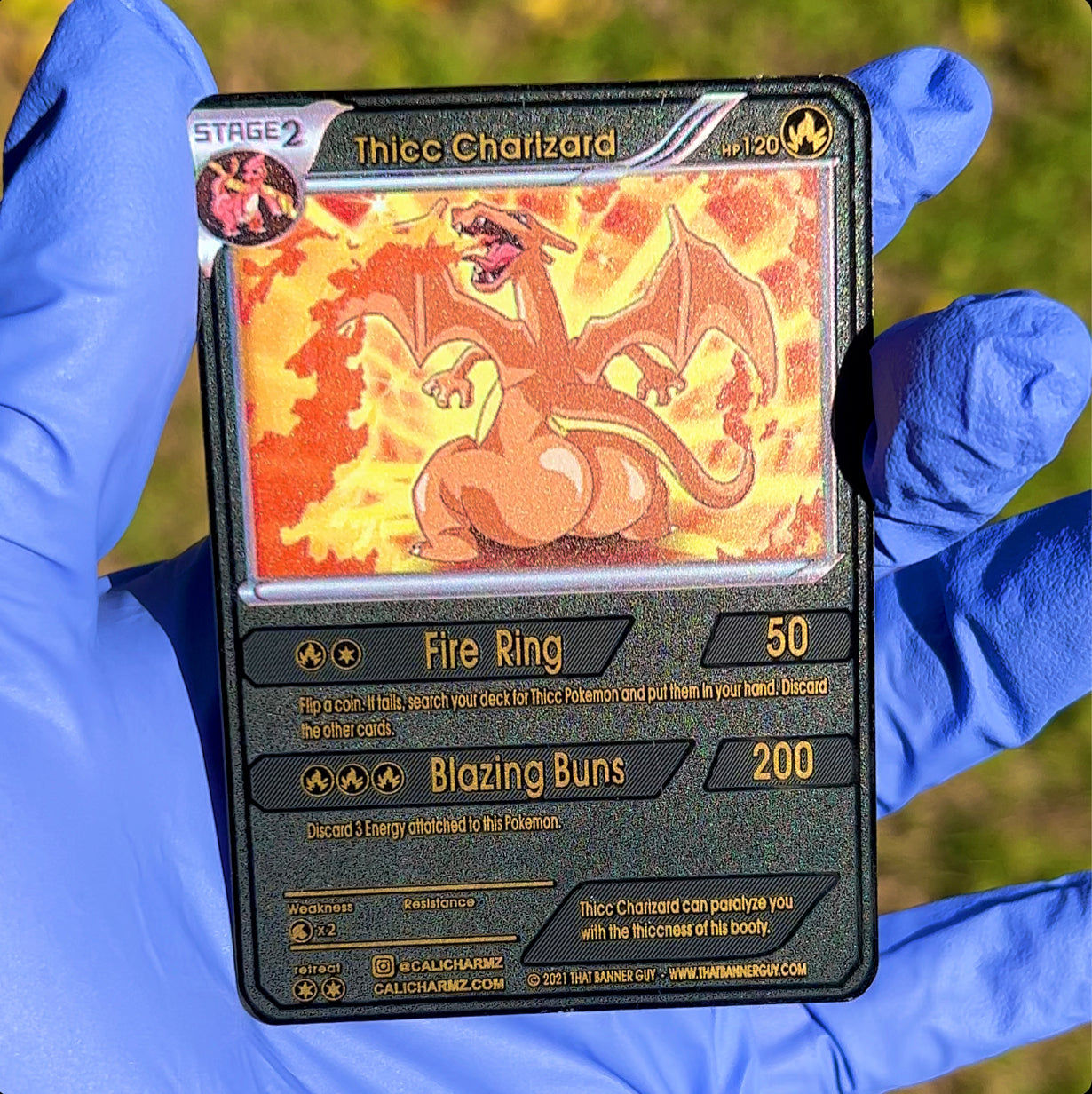 Charizard “Thicc” Black Pokemon Metal Cards