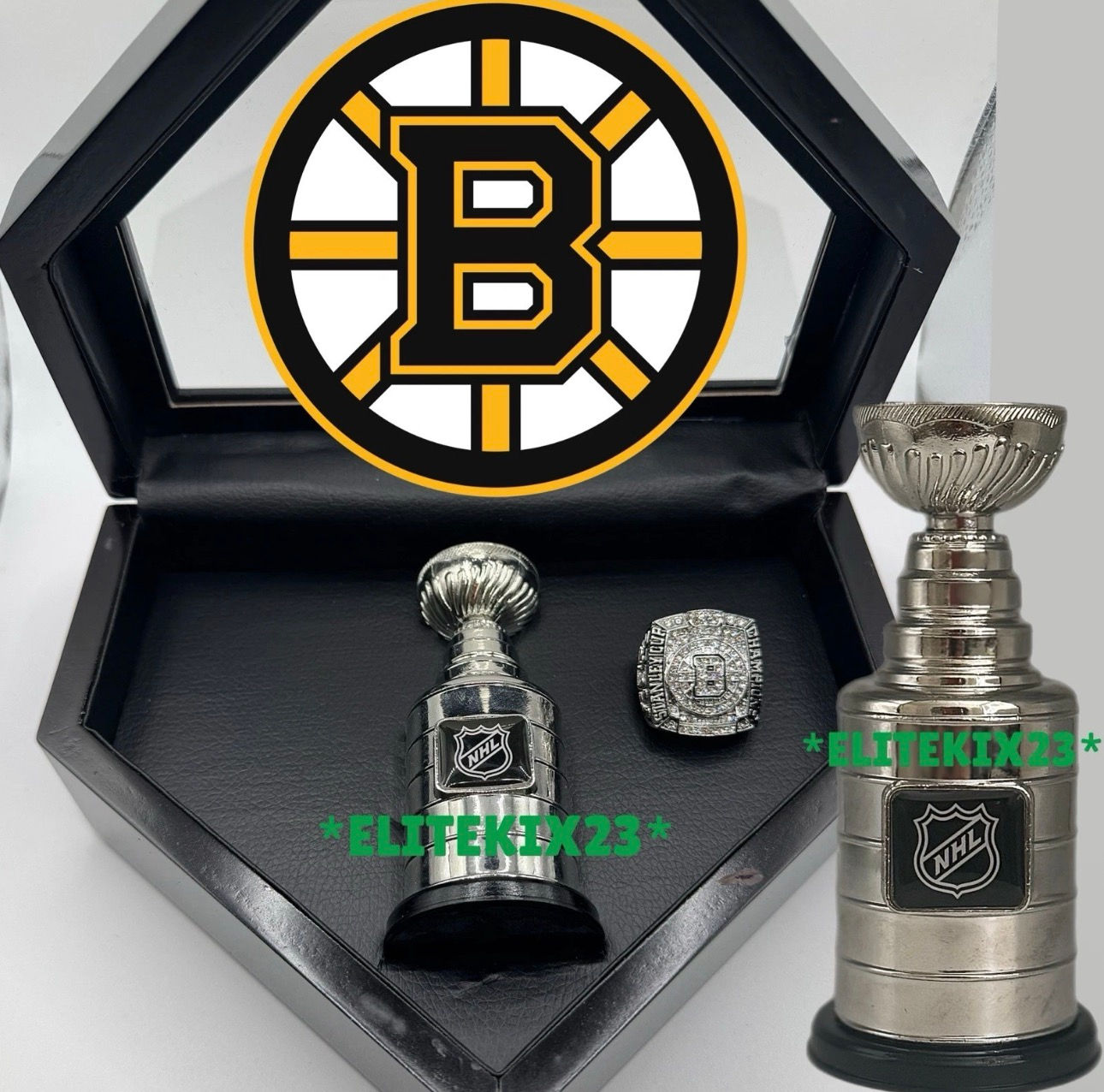 Boston Bruins 2011 Hockey CHAMPIONSHIP RING + TROPHY + CASE