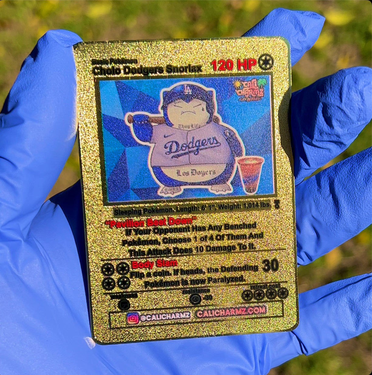Snorlax “Dodgers Cholo” Gold Pokemon Metal Cards
