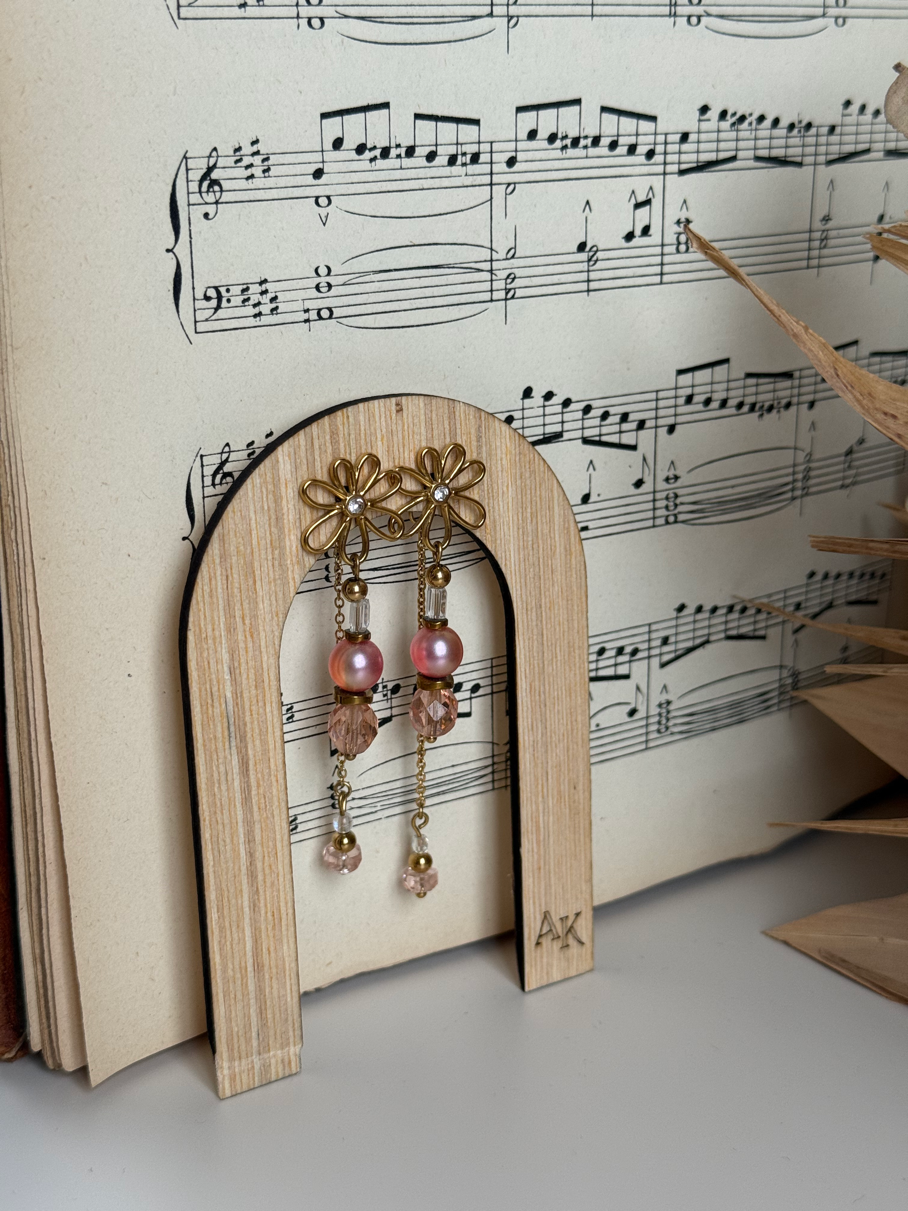 Boucles d'oreilles - Les Fleurs roses