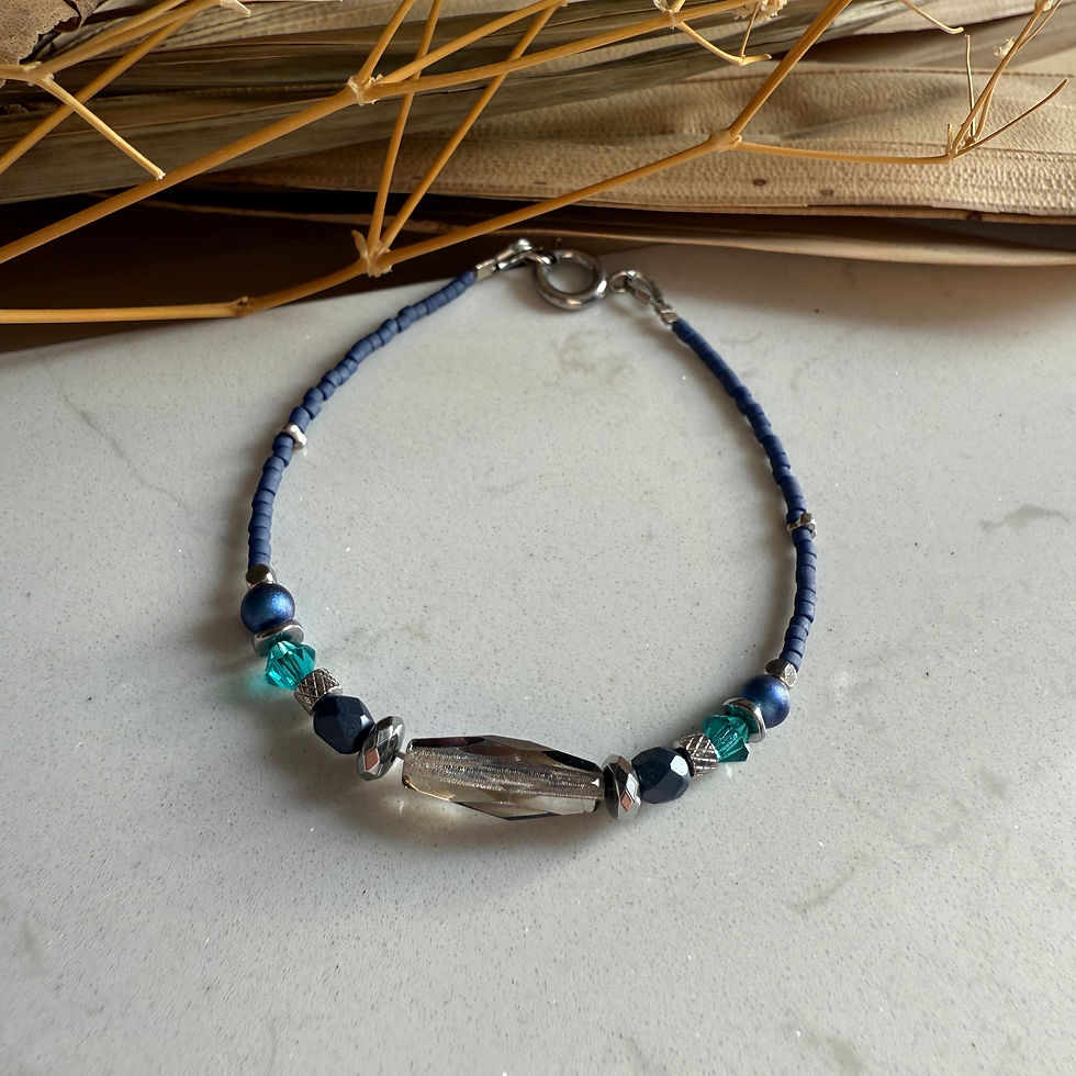 Bracelet "Jiminy" Perle de verre allongée