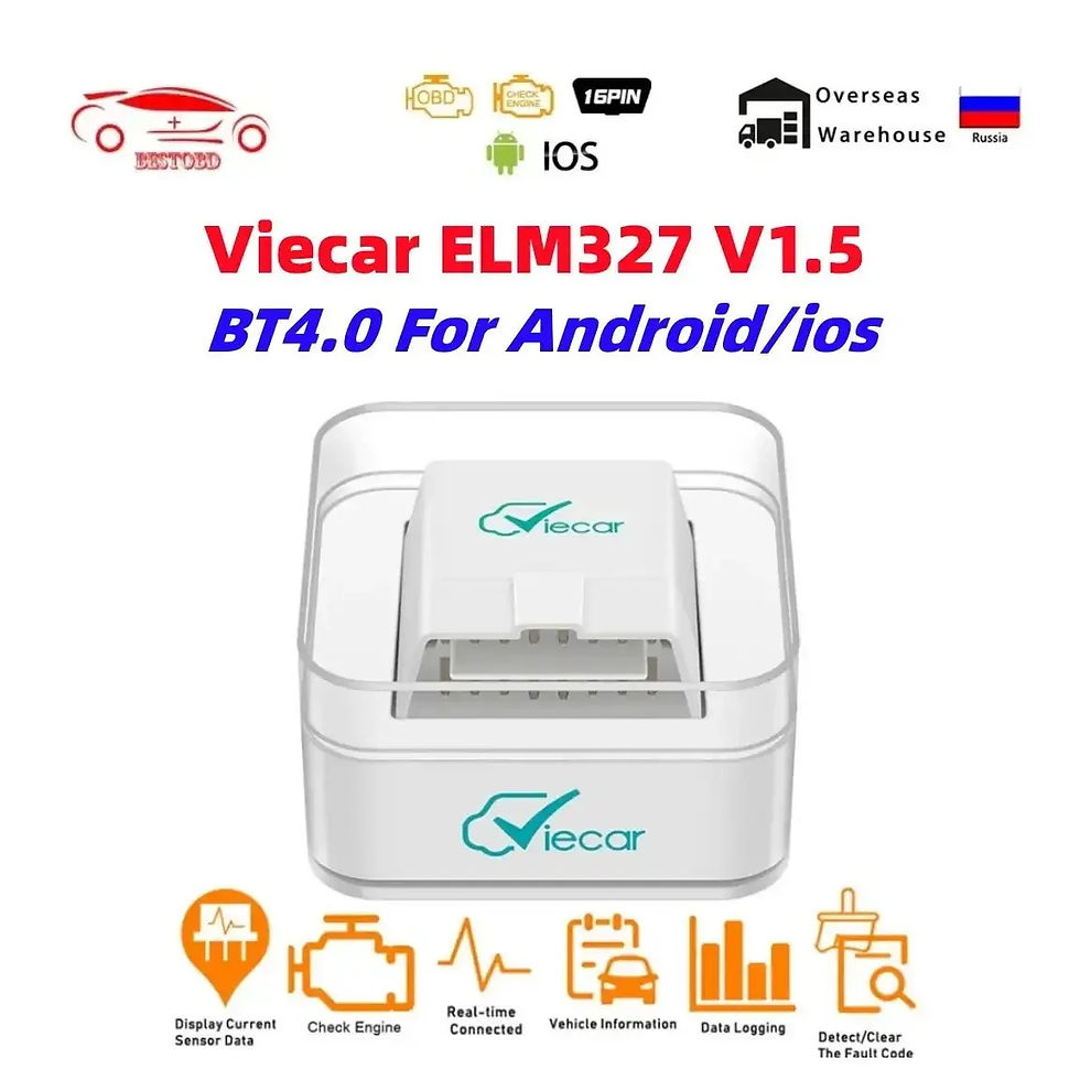 Thumbnail: Viecar VC100 ELM327 V1.5 PIC18F25K80 OBD2 Scanner Auto Tools ELM 327 Bluetooth 4