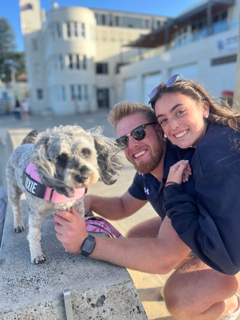 Quentin Geczy with friend and dog