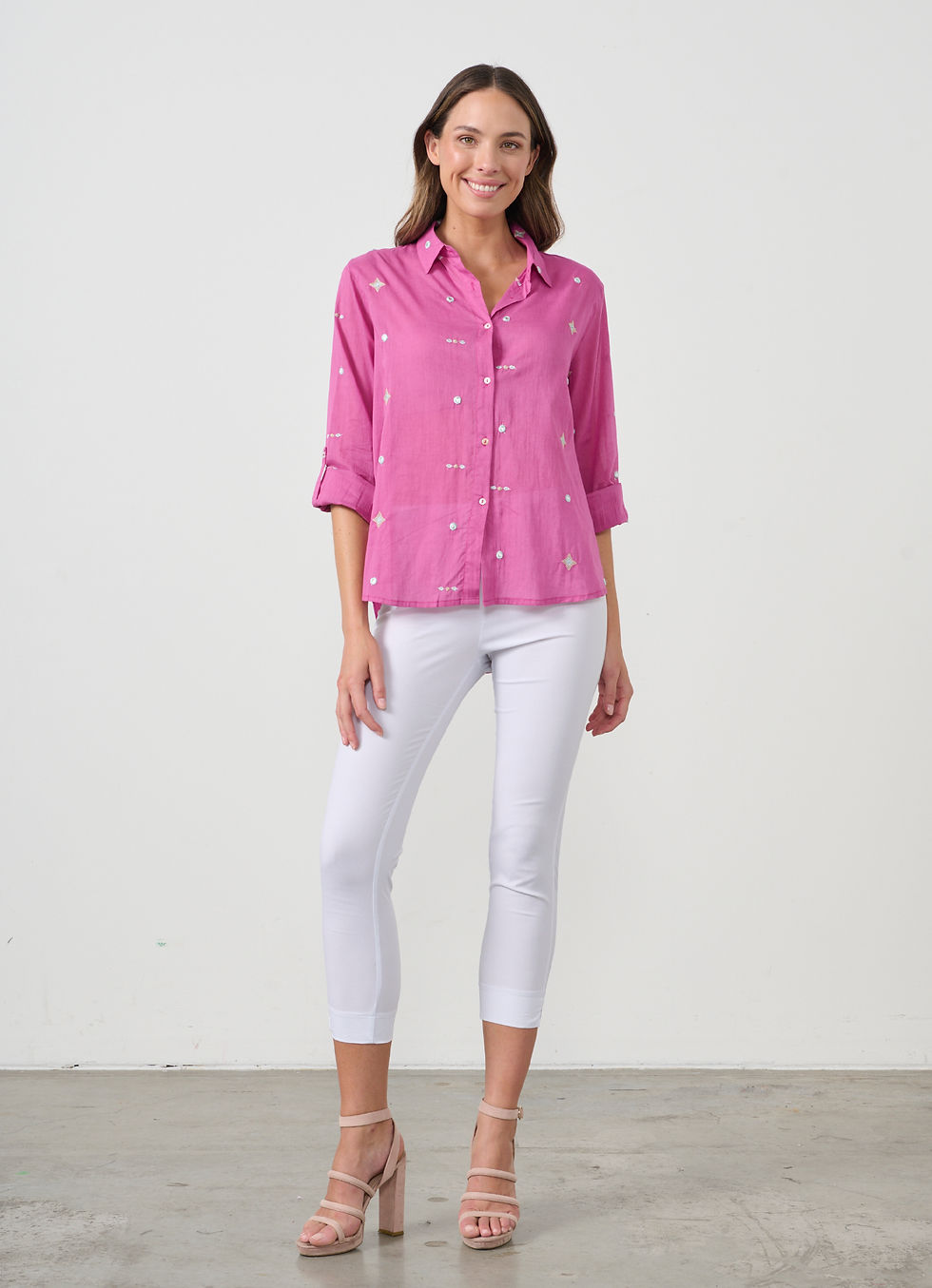 Special Embroidered Shirt in Magenta