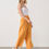 Thumbnail: Wide Leg Pant with Elastic Waist in Marigold