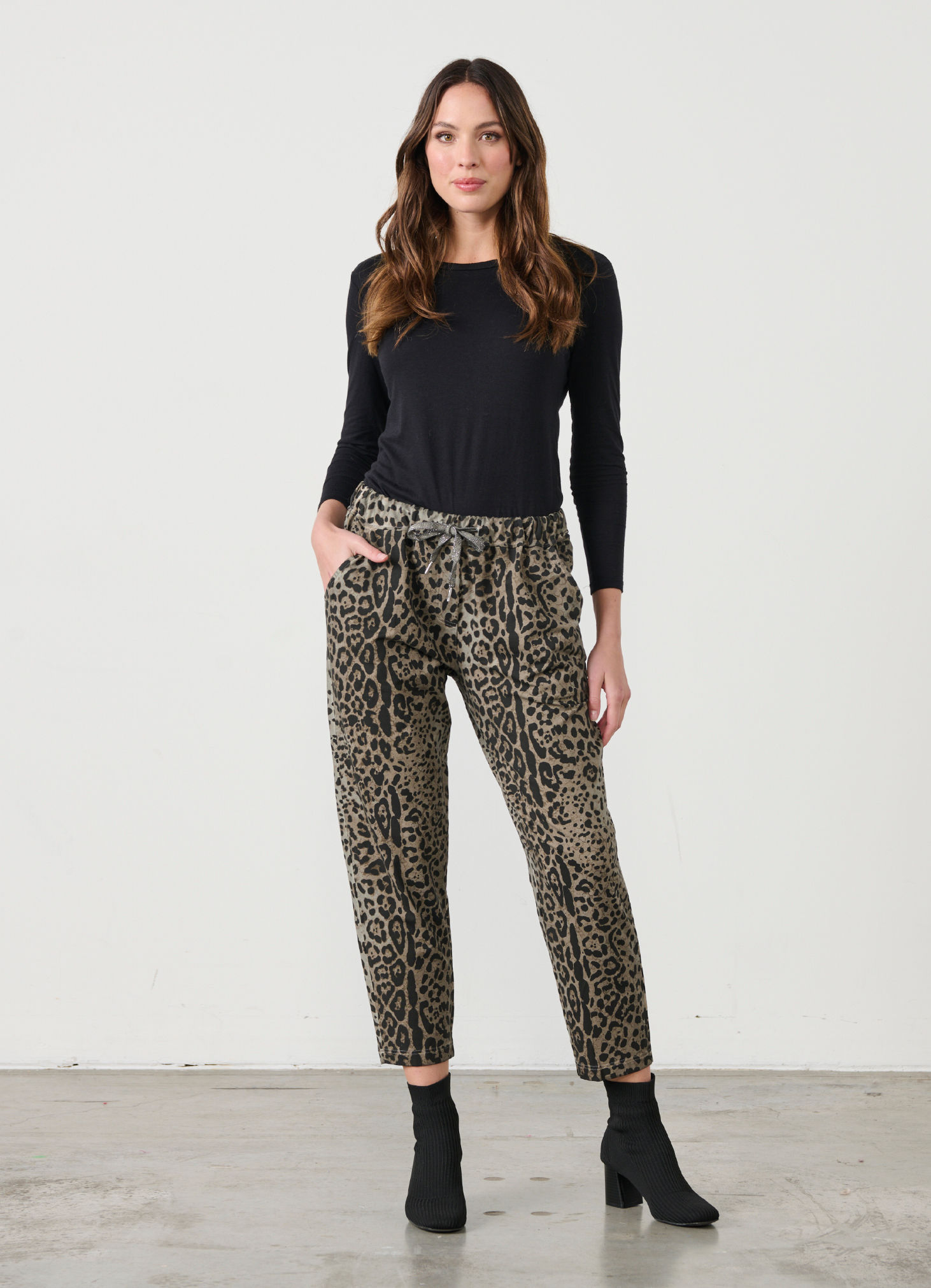 Animal Print Pant in Khaki