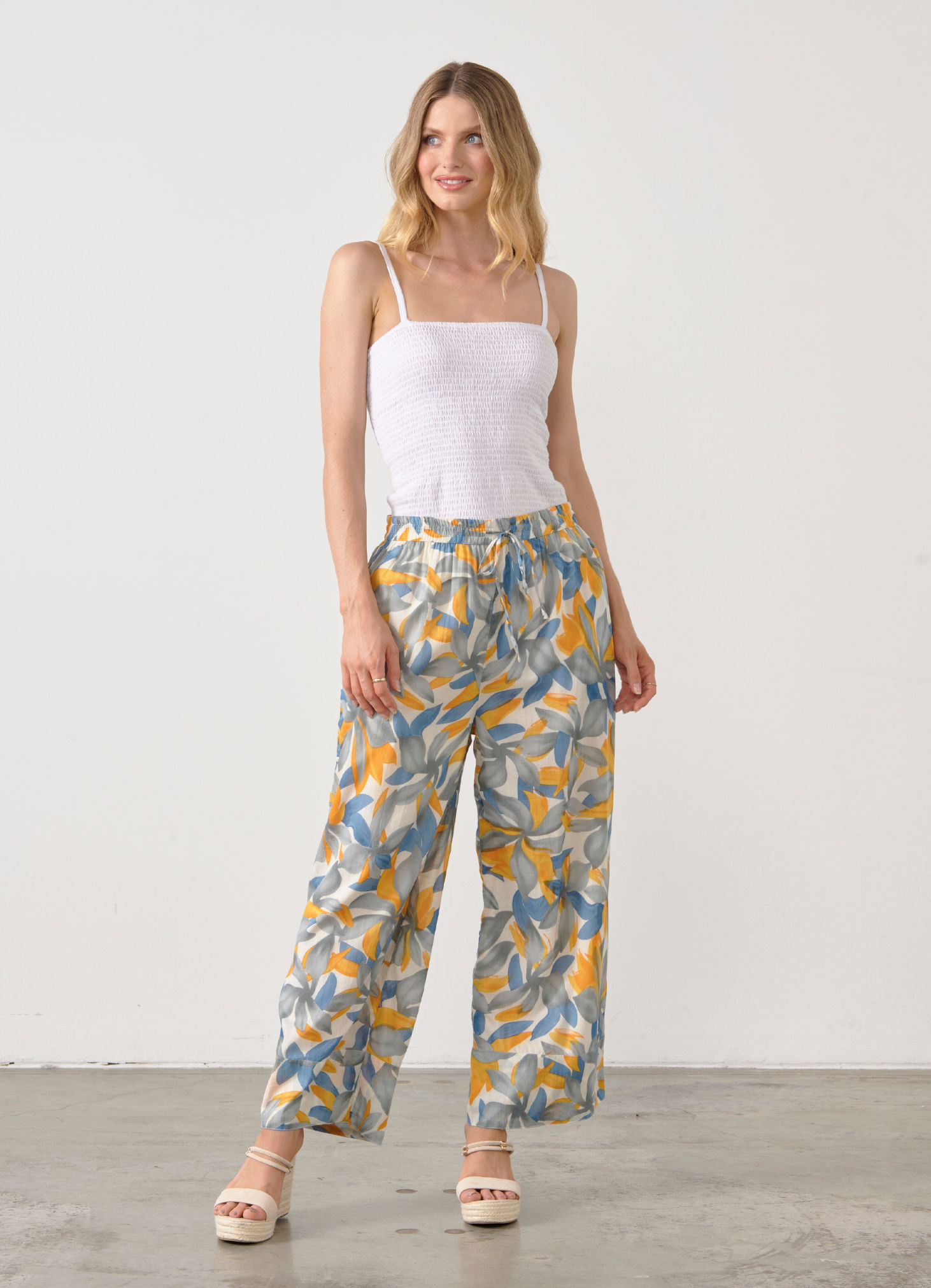 Elastic Waist Pants in Print