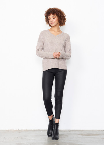 Picture of Wool Cashmere Textured Jumper in Beige | Caju Designs