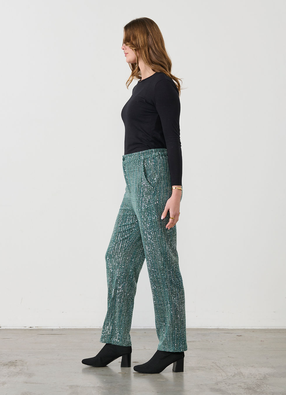 Thumbnail: Special Sequin Pant in Jade