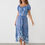 Thumbnail: Elastic Neckline Dress in Blue