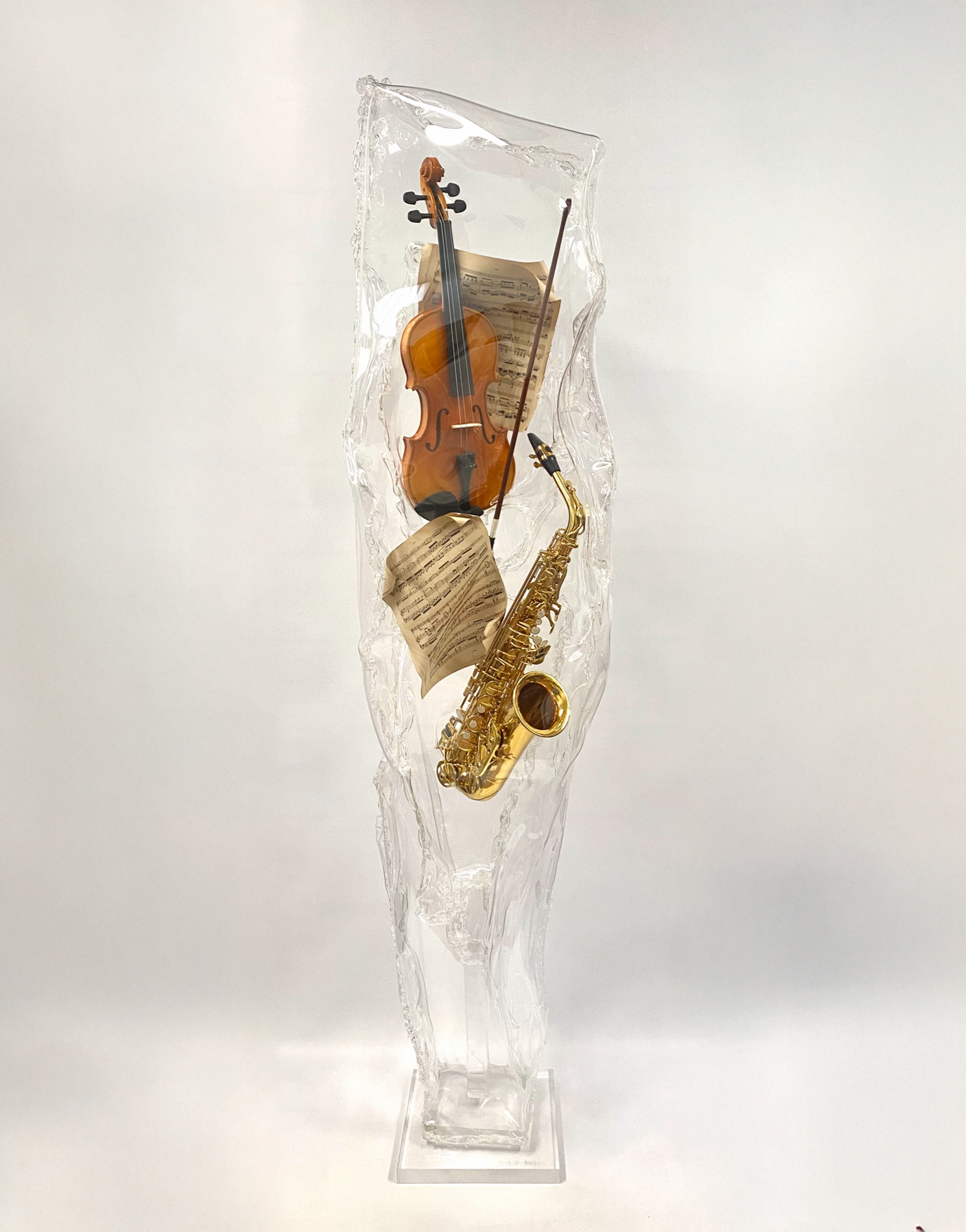 Sculpture violon et saxophone