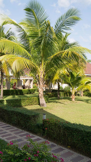 Från altanen mot poolen på Safir Village