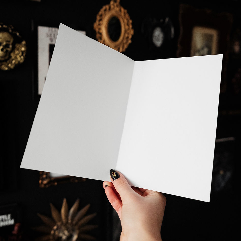 A5 gothic Valentine card with anatomical heart illustration and ornate border reading “My heart beats only for you.”