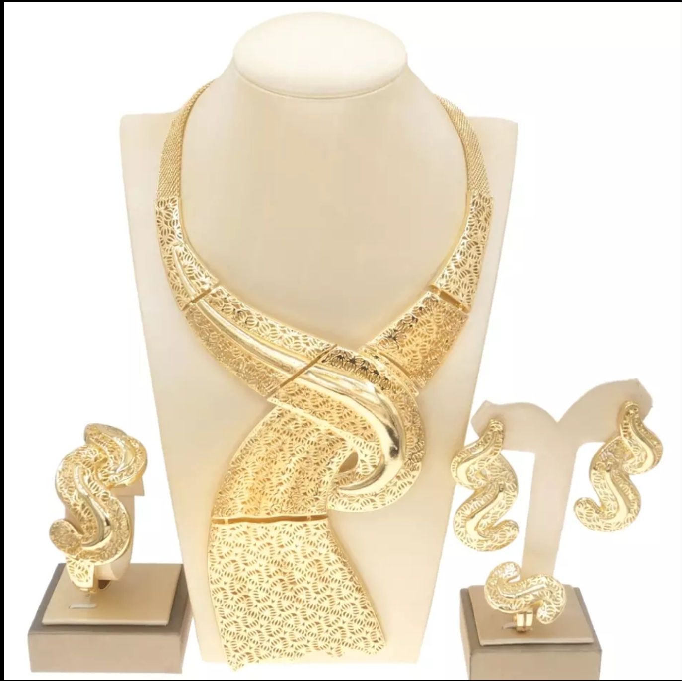 Latest Brazilian Gold Jewelry Set Italian Gold Wedding Jewelry Sets Luxury Woman