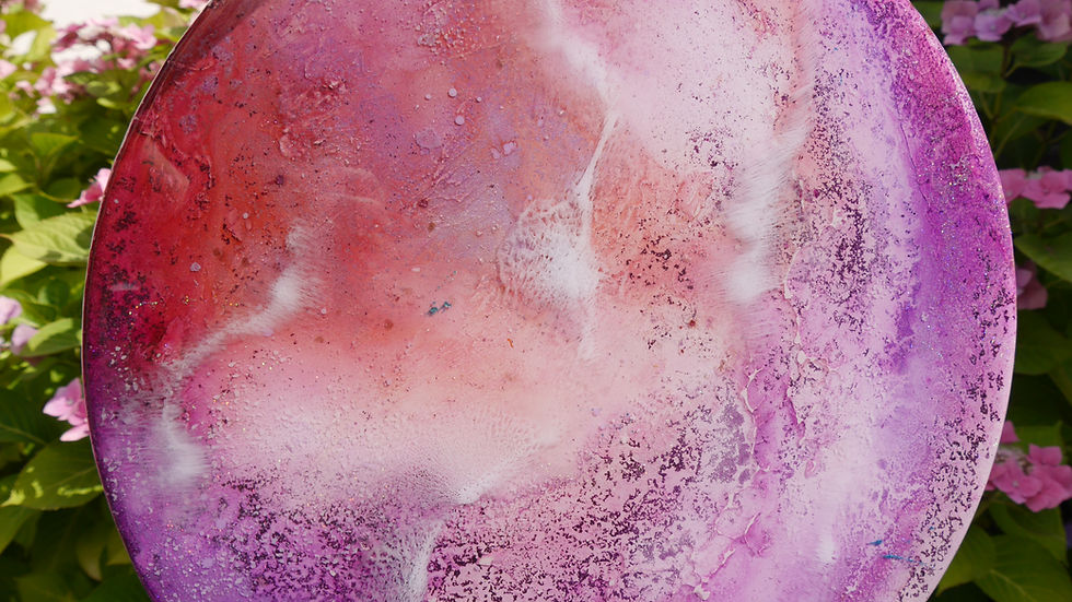 Thumbnail: Aurora in Bloom, Epoxidharz, Kunstwerk, Fluid Art, Epoxy Kunst, Kunstgemälde