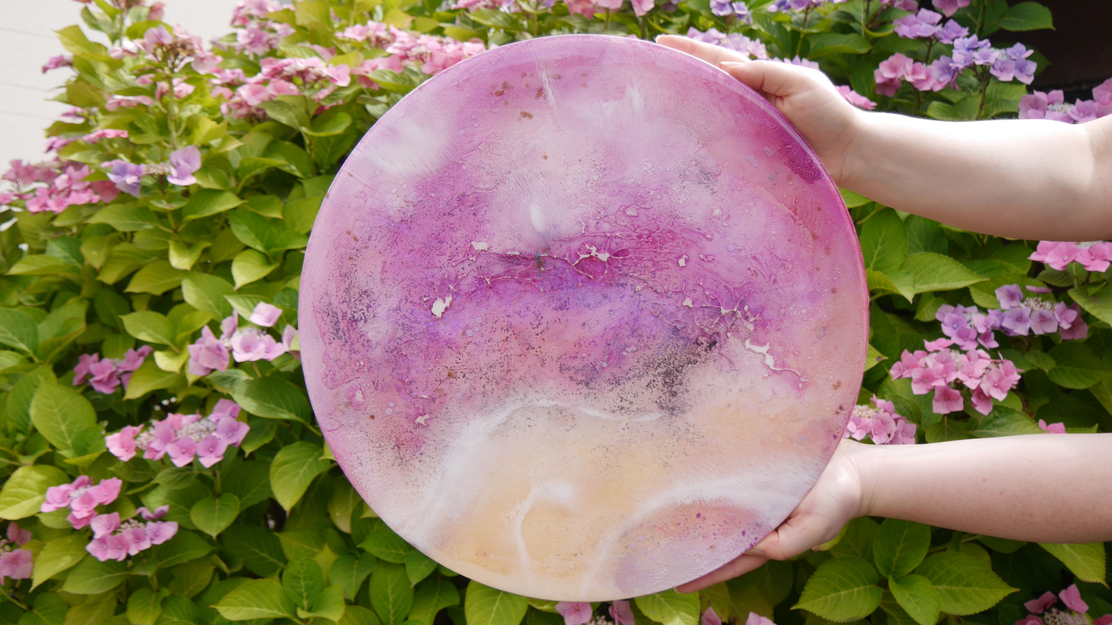 Epoxidharz Kunstwerk, Fluid Art Gemälde, Originales Kunstwerk, Epoxy Kunstwerk, Mixed Media, Aurora in Bloom, Artwork