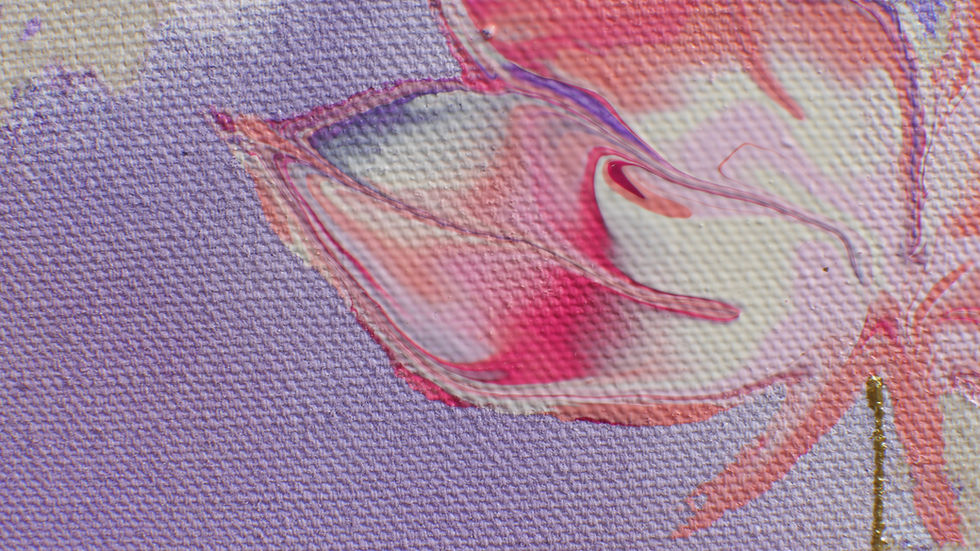 Thumbnail: Blumen Garten Kunstwerk Baumwollgewebe Acrylgießen Acrylic Pouring Kunst Gemälde Fluid Flower Garden Art Artwork raw linen