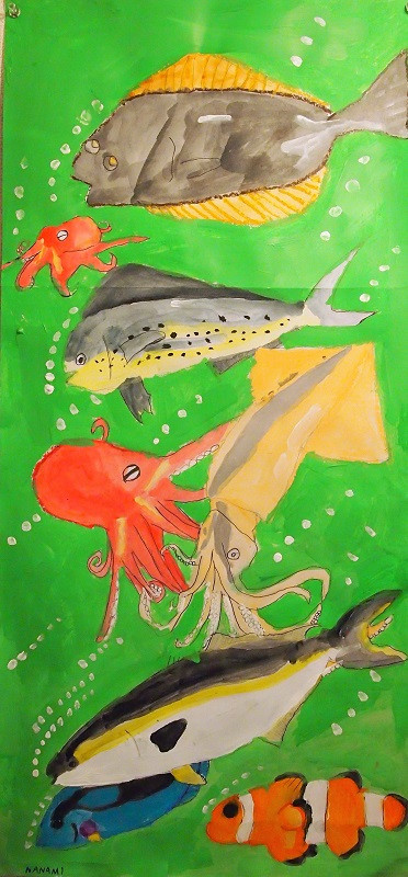レッスン報告 高学年クラス「若冲のお魚を描こう！」 大府で幼児、小 