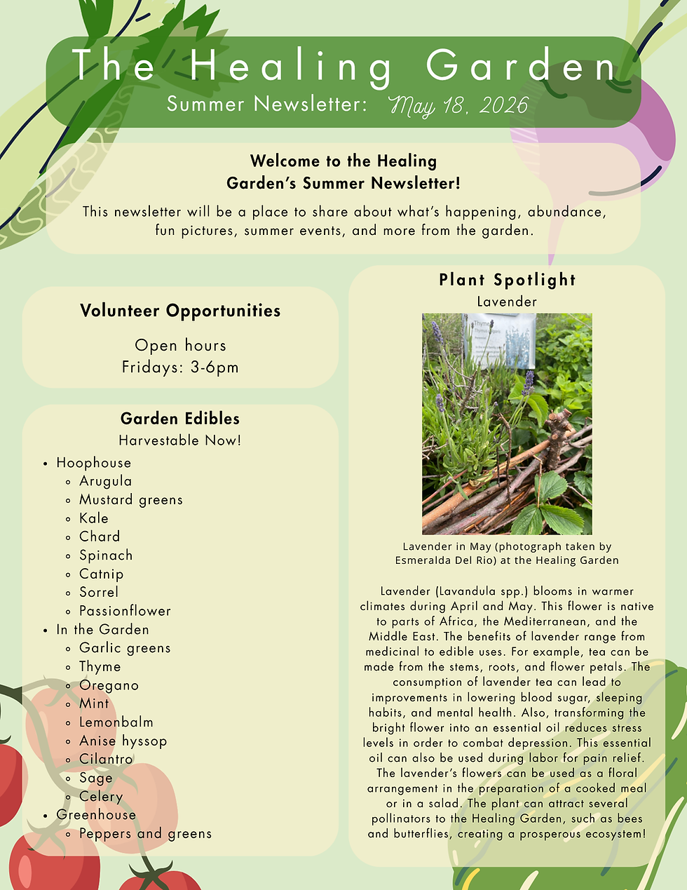 The Healing Garden Newsletter: 5/21
