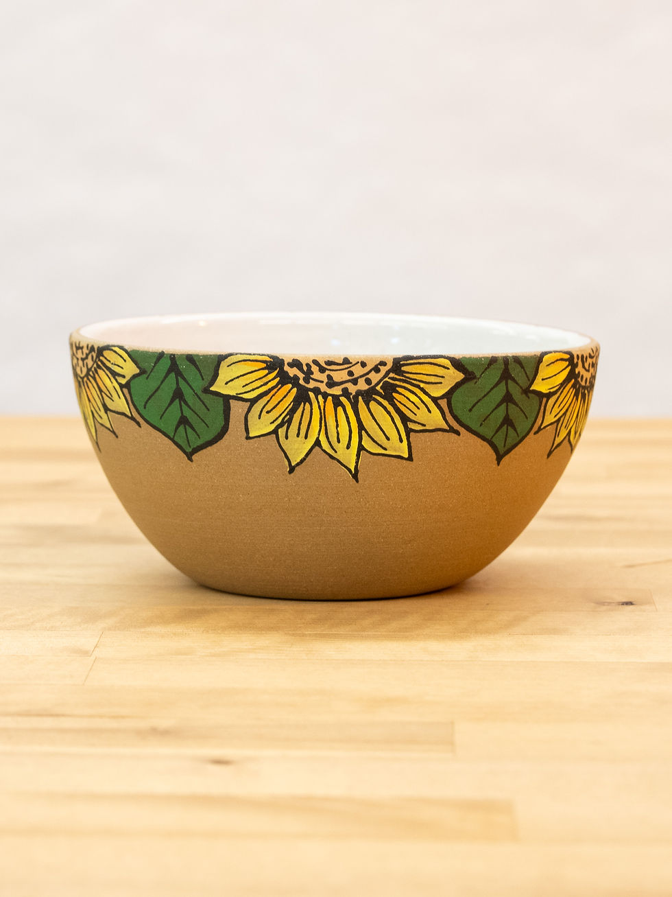 Thumbnail: Hand Painted Stoneware Soup Bowl - Sunflower - Birch Interior