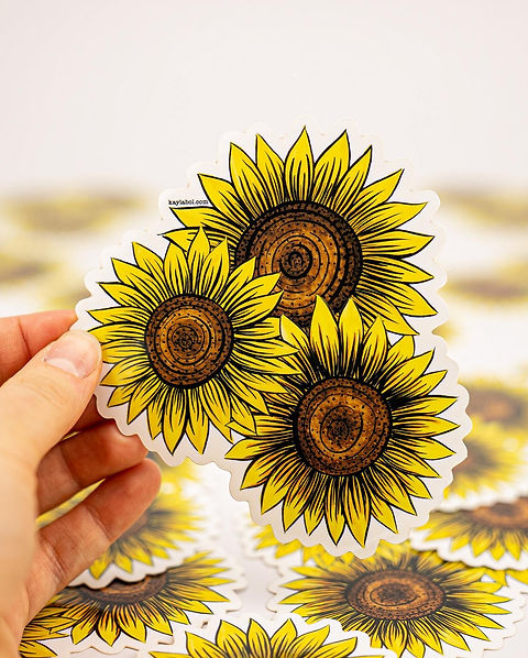 Sunflower Triptych Vinyl Sticker | Kayla Bol