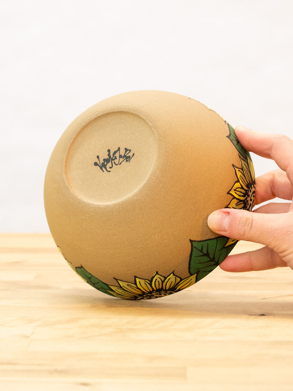 Thumbnail: Hand Painted Stoneware Soup Bowl - Sunflower - Birch Interior