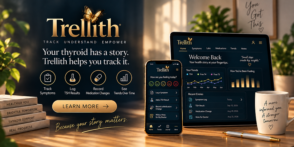 Trellith thyroid health tracker for tracking symptoms, lab results, medications and health history